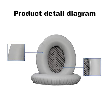 Replacement Ear Pads - Compatible with QuietComfort 35 & QC35 ii Headphones,Soft Protein Leather, Premium Noise Cancelling Earpads, Durable & Comfortable Ear Cushions (QC 35-Gray) - color: QC 35-Gray