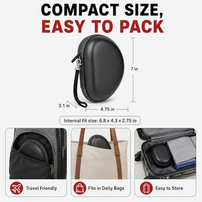 COMECASE Case for Beats Solo 4/Studio Pro Headphones with Mesh Pocket | Water-Resistant Hard Shell, Mesh Pocket for Cables, Travel Storage, Fits Solo 2/3, Solo Pro and Studio3, Black+Grey Zipper - color: Black+Grey Zipper