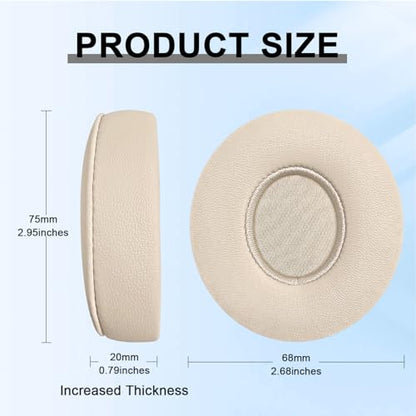 Replacement Ear Pads for Beats Solo 2 & Solo 3 Wireless On-Ear Headphones, Ear Cushions, Headset Earpads, Ear Cups Cover with Soft Protein Leather (Pink) - color: Pink
