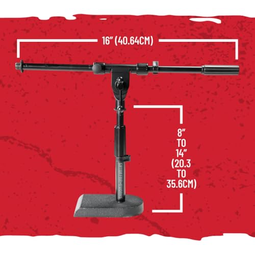 Gator Frameworks Rok-It Series Low-Profile Microphone Stand with 16" Adjustable Boom Arm, Ideal for Bass Drums and Guitar Amps (RI-MIC-200) - style: Low-Profile Microphone Stand
