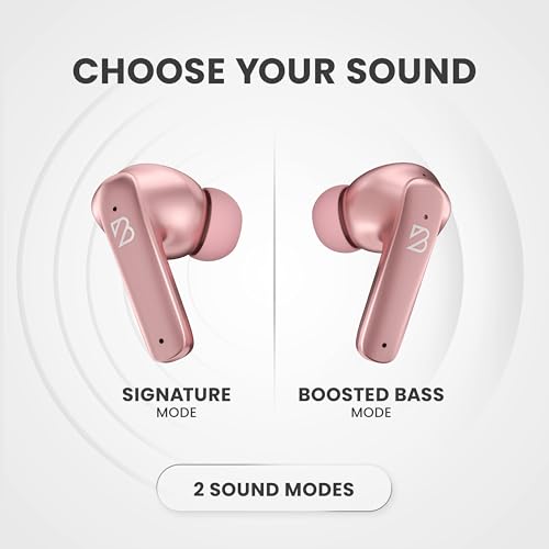 Back Bay Audio iPhone + Android Wireless Earbuds Bluetooth, Sweatproof | Ultra-Sleek Small Sports Earphones with Wireless Mic, Wireless Air Buds For iPhone iOS, Bluetooth Ear Buds Earphones - color: Rose Gold