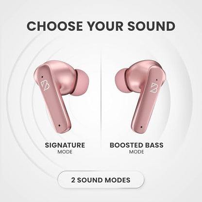 Back Bay Audio iPhone + Android Wireless Earbuds Bluetooth, Sweatproof | Ultra-Sleek Small Sports Earphones with Wireless Mic, Wireless Air Buds For iPhone iOS, Bluetooth Ear Buds Earphones - color: Rose Gold