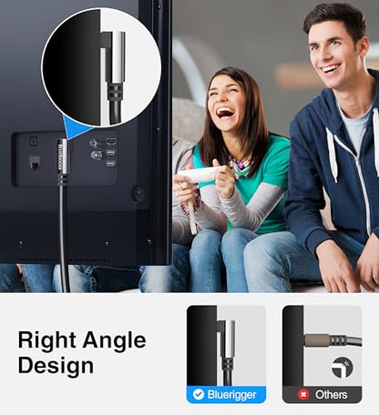BlueRigger Optical Audio Toslink Cable - 25FT (90 Degrees Optical Cable for Soundbar, 360 Degree Rotatable Right Angle, S/PDIF Digital Toslink) - Fiber Optic Compatible with HDTV, Game Console, DVR - size: 25FT, style: 90° Toslink