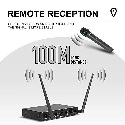Debra Audio Pro UHF 4 Channel Wireless Microphone System - color: with 4 Handheld (B)