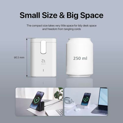 ADAM elements Mag 4 GaN 30W Magnetic 4-in-1 Charging Station, Wireless Desktop Charger for iPhone 17 16 15 14 Series, Apple Watch, AirPods & USB Devices (White)