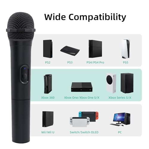 Mcbazel Wireless USB Gaming Microphone Compatible with Xbox Series X/S, PS5, Switch OLED, NS Switch/Switch2, PC, PS4, PS3, PS2, Xbox One X/S, Xbox One, Xbox 360, Wii - size: 1 Pack