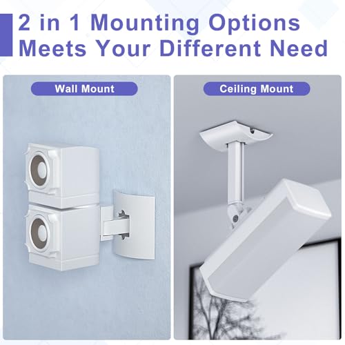 2 Pack Speaker Wall Mount Brackets for Bose UB-20, UB-20 Series II, Wall Mount Ceiling Bracket for Lifestyle 600 ST535 ST525 ST520 535III 525III CM520 SoundTouch JC-II AM6-V AM10-V AM10IV-White - color: White
