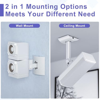 2 Pack Speaker Wall Mount Brackets for Bose UB-20, UB-20 Series II, Wall Mount Ceiling Bracket for Lifestyle 600 ST535 ST525 ST520 535III 525III CM520 SoundTouch JC-II AM6-V AM10-V AM10IV-White - color: White