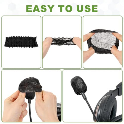 MECCANIXITY 50 Pcs Disposable Lapel Headset Microphone Windscreen, Non-Woven Mini Size Lavalier Microphone Windscreen Headset Mic Covers for Hole Ear-Hook Headsets, Lavalier Mic, White - color: White