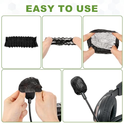 MECCANIXITY 50 Pcs Disposable Lapel Headset Microphone Windscreen, Non-Woven Mini Size Lavalier Microphone Windscreen Headset Mic Covers for Hole Ear-Hook Headsets, Lavalier Mic, Blue - color: Blue