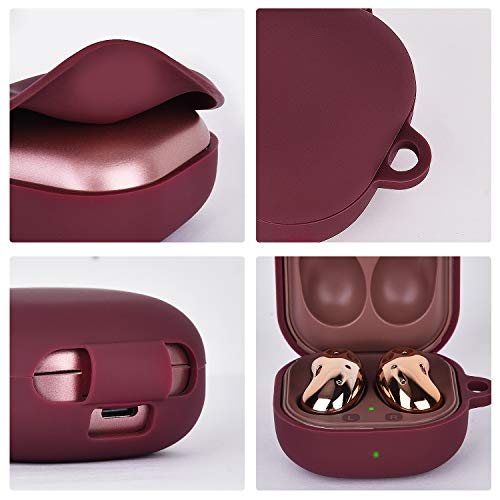 AIRSPO Silicone Case Compatible with Samsung Galaxy Buds 2 Pro/Galaxy Buds2/ Galaxy Buds Pro/Galaxy Buds Live Case (Burgundy) - color: Burgundy