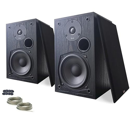 Audio Express Koe’ B102 – 100 Watt Home Theater, Passive Bookshelf Speakers (Pair) Hi-Res Audio, Excellent Response, HiFi, Satellites, Includes SPL/Freq Graph, Wall-Mountable, Black