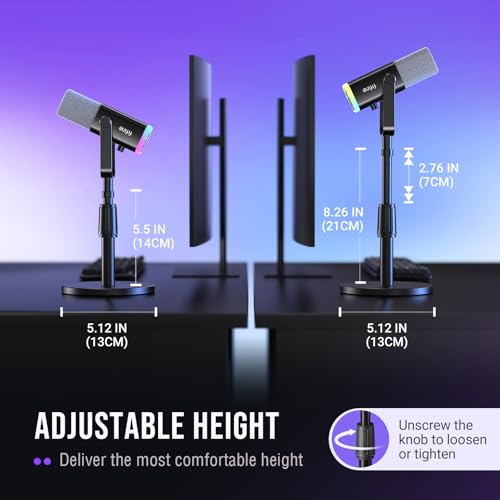 FIFINE Studio Microphone with Desktop Mic Stand & Headphone Kit, XLR/USB Dynamic Mic with Quick Mute & Headphone Jack, Metal Adjustable Table Stand & 3.5mm Monitoring Headset-K688+BS1+H8