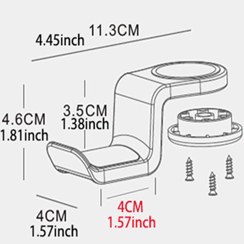 Headphone Hook Under Desk Holder Hanger Nylon 360° Rotating Adjustable Lightweight Students' Desk Hook Mount for Desk & Table Bag Backpack Headset Hook with 50lb Capacity (Screw Fixation)