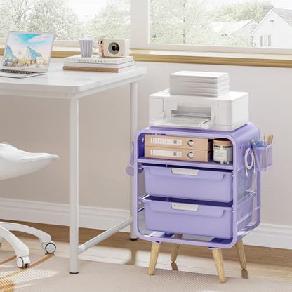 SYKIARIOL Kids Nightstand, Girls Bedside Table, Night Side Table, Purple | Kids Night Stand, End Tables Bedroom, Purple Cute Nightstand with Storage Drawer for Girls, Girls Bedroom Furniture - color: Purple