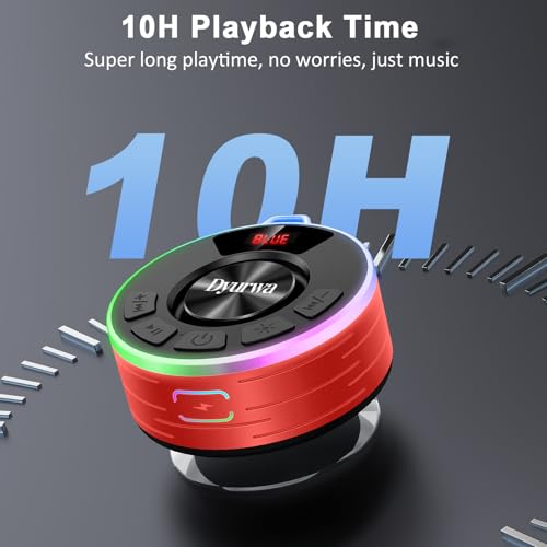 Shower Bluetooth Speaker, Portable Shower Speaker - color: B-Red