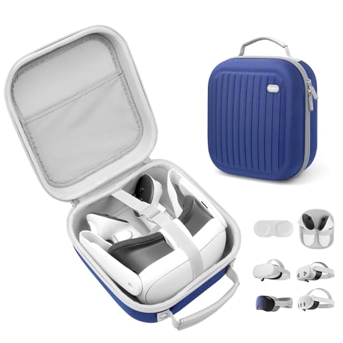 Hard Carrying Case for Meta Quest 3S/ Quest 3/ Steam Frame/ Vision Pro Blue - color: Blue