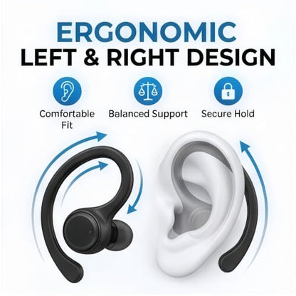 Adjustable Ear Hooks 2 Pairs Compatible with JBL Tune Buds, Clip On Earbud Hooks, Anti-Drop Secure Fit for Running, Gym, Workout, Cycling, Lightweight Earbuds Accessories