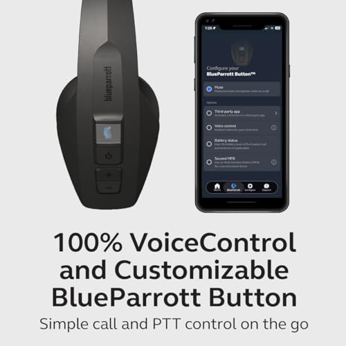 BlueParrott Pro B450 Bluetooth Headset | 98% noise cancellation headset for professional drivers; ANC, voice control, 45 hr talk time