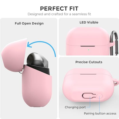 AhaStyle Silicone Case for Samsung Galaxy Buds 3 FE (2025) / Galaxy Buds3 Pro and Galaxy Buds 3 (2024) Shockproof Full Protective Skin Case Cover Compatible with Samsung Galaxy Buds3 Series (Pink) - color: Pink