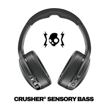 Skullcandy Crusher Evo Wireless Multi-Sensory Bass Headphones - True Black | Bluetooth, Noise Isolating Over-Ear Fit, 40 Hours Battery, Microphone, Working Out, Gym, Travel, Studying, Music - color: True Black