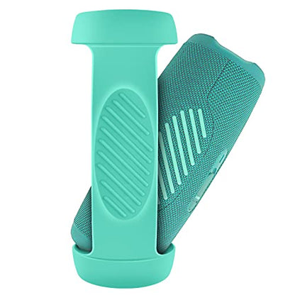 Comecase Silicone Speaker Cover for JBL Charge 5 with Strap and Carabiner | Snug Silicone Sleeve, Open-Port Design and Dual Carry Options for Travel, Camping and Daily Use, Speaker Not Included - Teal - color: Teal