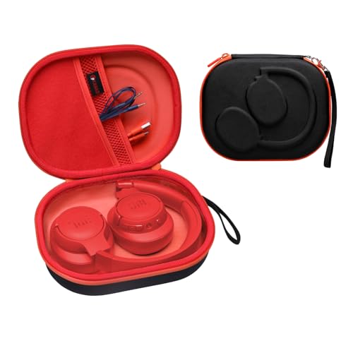 XANAD Hard Case for JBL Tune 720BT/770NC/710BT/760NC/700BT/750BT/510BT/660NC/520BT/500/E45BT and JBL Live 770NC/660NC/650BT/460NC/670NC/400BT/500BT and Wireless Headphone,Orang Red - color: Black Outside+Orange Inside