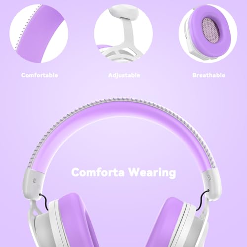 IMYB A88 Gaming Headset with Mic for Ps5, Pc, Xbox One Series X/s, Ps4, Switch, Stereo Wired Noise Cancelling Headphones with Microphone for Computer, Laptop, Mac, Nintendo, Games (Purple) - color: Purple