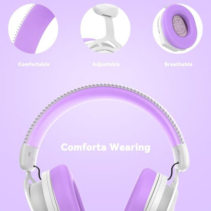 IMYB A88 Gaming Headset with Mic for Ps5, Pc, Xbox One Series X/s, Ps4, Switch, Stereo Wired Noise Cancelling Headphones with Microphone for Computer, Laptop, Mac, Nintendo, Games (Purple) - color: Purple