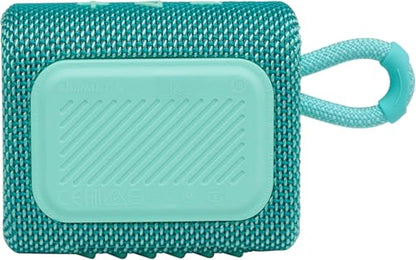 JBL Go 3 - for Portable Use - Speaker with Bluetooth - Built in Battery Waterproof and Dustproof - Includes Cleaning Cloth (Teal)