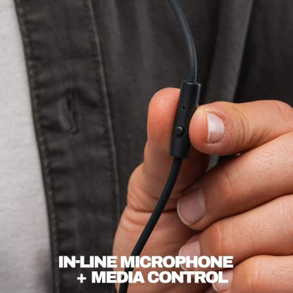 Skullcandy Icon 180 Wired On-Ear Headphones - Black | Built-In 85dB Volume Limiter, Comfortable, Adjustable Headband, Convenient for Travel with 3.5mm AUX Plug, In-Line Microphone