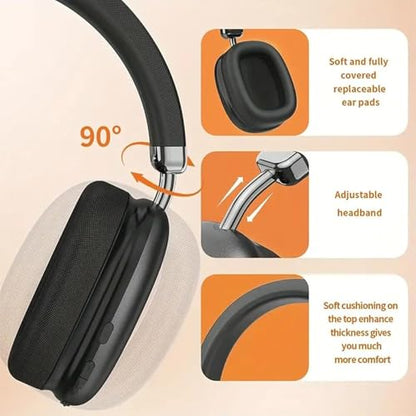 Wireless Bluetooth Active Noise Cancelling Over-Ear Headphones with Microphones, 42 Hours Playtime, HiFi Audio Adjustable Headphones for Samsung/Android/iPhone
