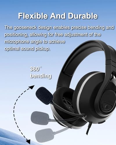 2.5mm Replacement Mic for Turtle Beach Recon 500 | 2.5mm Mic for Headset for PS5 PS4 for Clear Online Voice Chat Communication, Noise Cancelling Gaming Microphone