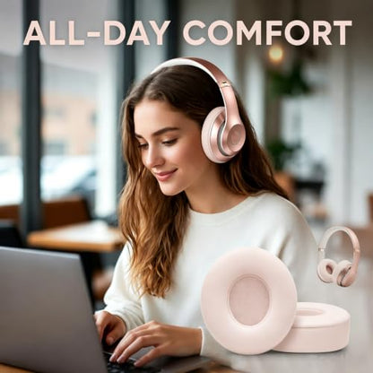 GEVO Ear Pads Replacement for Beats - Earpad Cushions for Solo 2/3 Wired Wireless Headphones Covers with Noise Isolation Memory Foam with Extra Adhesive Kit (Pink)
