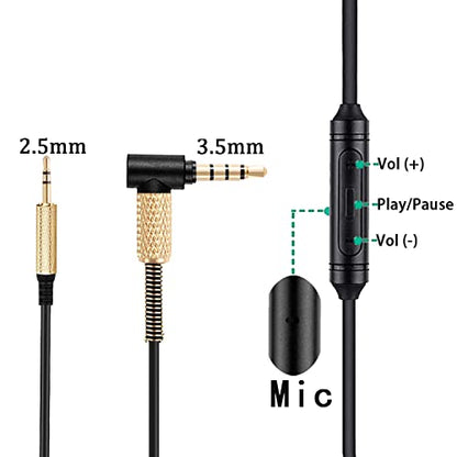 FAAEAL QC25 Coiled Audio Cable Compatible with Bose QC35 QC45 NC700 2.5mm to 3.5mm Aux Cord in-line Mic Control for Musician Audiophile(8ft 2-Pack) - size: 4.2ft-8ft(2-Pack)