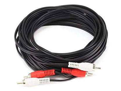 Monoprice 102009 25-Feet 2 RCA Plug/2 RCA Plug M/M Cable, Black