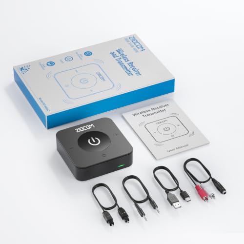 Bluetooth Transmitter for TV, Wireless Bluetooth Adapter for TV/PC/Speaker/Home Stereo (Optical, 3.5mm Aux, RCA), Pairs 2 Devices Simultaneously