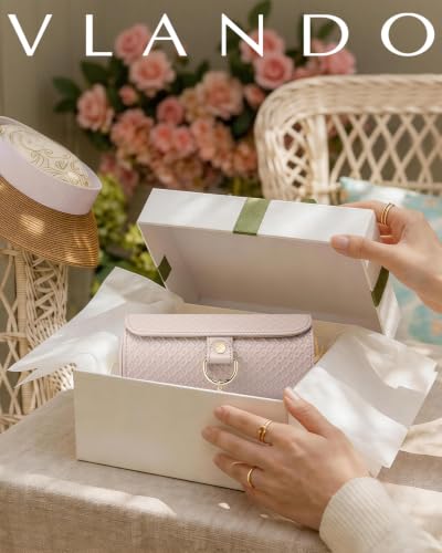 VLANDO Travel Jewelry Organizer, 3 Tier Roll Up Design, Hard Shell Storage | Stepped Sections Compartments Keep Jewelry Visible, Soft Lining Protect Pieces, Snap Closure, Travel Gift for Women Girl - color: E.Grey