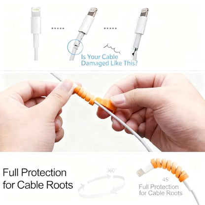36 PCS Cable Protectors for iPhone iPad Charger End Cord Savers with 2 Desk Cable Clips, Spiral USB Wire Protector for Headphone MacBook Laptop Earphone Cell Phone Cute Cable Wrap Accessories
