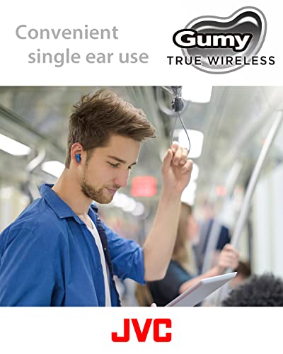 JVC Gumy HAA7T2B True Wireless Earbuds, Black | Bluetooth 5.3, 24-Hour Playback, IPX4 Water Resistant, XS/S/M/L Earpieces, Built-in Mic - color: Black