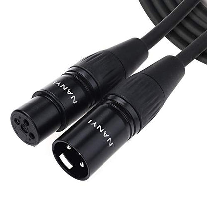 NANYI XLR Male to Female Microphone Cable, 3-Pin, DMX Patch Cord, 16ft - size: XLR Male To Female-16FT