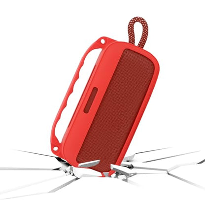 Geekria Silicone Speaker Case Cover Compatible with Bose SoundLink Plus, Protective Soft Skin, Replacement Portable Speakers Travel Carrying Sleeve with Shoulder Strap (Red) - color: Red