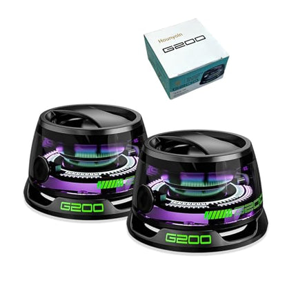 2 Pcs G200 Magnetic Bluetooth Speaker,Multifunctional Portable Mini Speaker with Multi RGB Color Light Show-3D Surround Sound Effect,Christmas Birthday Gifts - color: Black+Black