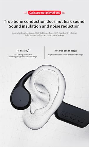 Bone Conduction Headphones IPX8 Waterproof 32GB Bluetooth 5.3 Wireless Headset with Microphone for Swim (Black) - color: Black
