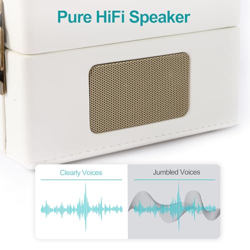 Portable CD Player for Home | Premium protein leather Bluetooth 5.3Retro Desktop CD Player,HI-FI Speakers, 3600mAh Battery, Remote,2-Year Warranty - color: Retro White