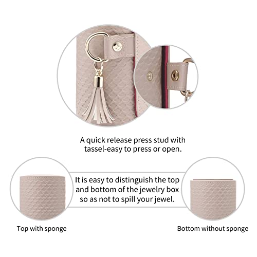 VLANDO Viaggio Mothers Day Gifts Her - Small Jewelry Case Box - Travel Essential Accessories for Women, Travelers, Couples, Mom, Friends, Bridesmaid | Stepped Sections Compartments Keep Jewelry Visible, Soft Lining Protect Pieces, Snap Closure, Travel Gif