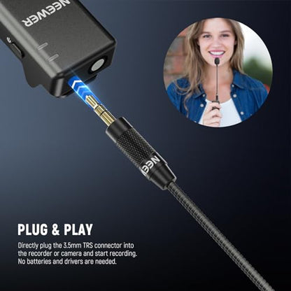 Neewer 3.5mm TRS Omnidirectional Condenser Microphone, Mic for Interviews and Content Creators, Compatible with DJI Wireless Mic Transmitters Compatible with Rode Wireless GO II 2 CM28, CM7 - style: CM7 Mic