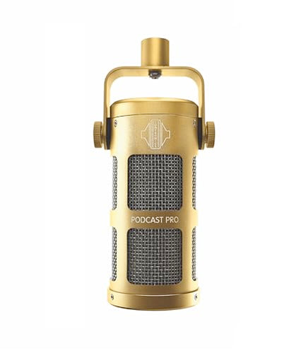 Podcast Professional Dynamic Mic for Podcast, Broadcast, Streaming, Gaming & VC - XLR Connection, No Phantom Power Required - Lifetime Microphone Warranty - Designed & Built in UK (Gold) | Supercardioid pickup pattern; No phantom power required
