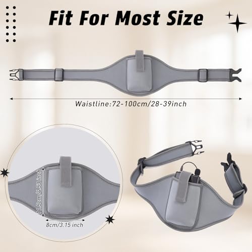 1 Pack Mic Belt Waist Strap Breathable and Stretchy Microphone Belt Holder Waistband Bag Case Carrier Pouch for Fitness Instructors, Theater, Speakers(Gray) - color: Gray