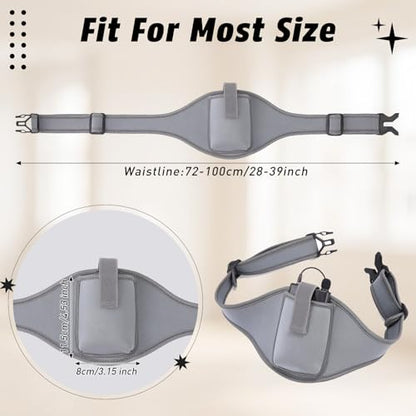 1 Pack Mic Belt Waist Strap Breathable and Stretchy Microphone Belt Holder Waistband Bag Case Carrier Pouch for Fitness Instructors, Theater, Speakers(Gray) - color: Gray
